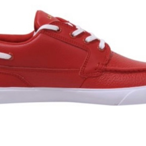 Men's Lacoste Bayliss Deck Leather and Synthetic Red/White - Picture 4 of 5